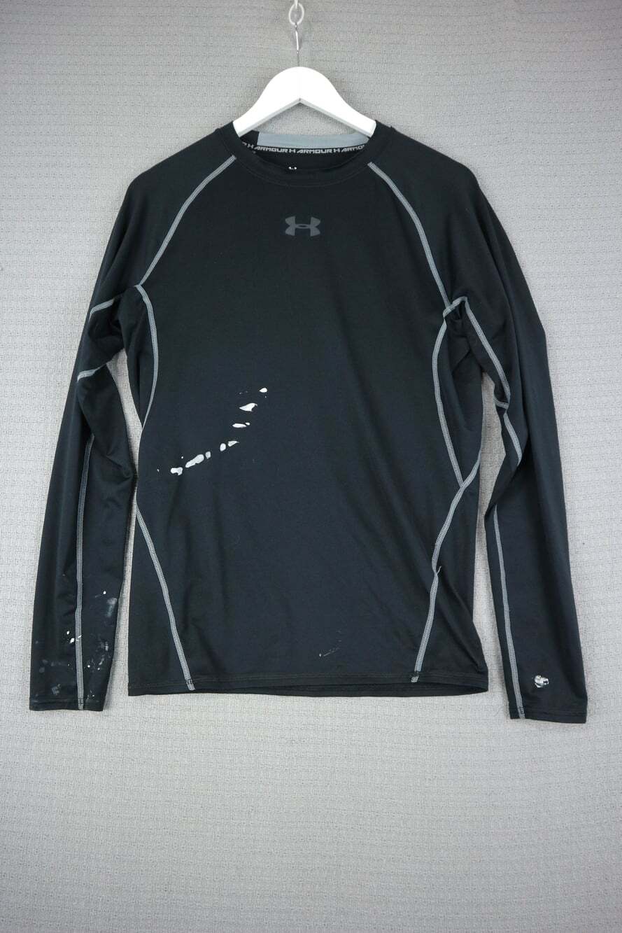 Under Armour HeatGear Compression Long Sleeve Shirt Black Men's Size Large Activ
